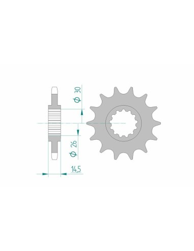 Pinion față standard din oțel AFAM 20607 - 525