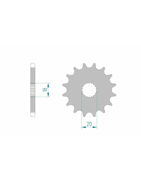 Pinion față standard din oțel AFAM 22200 - 428