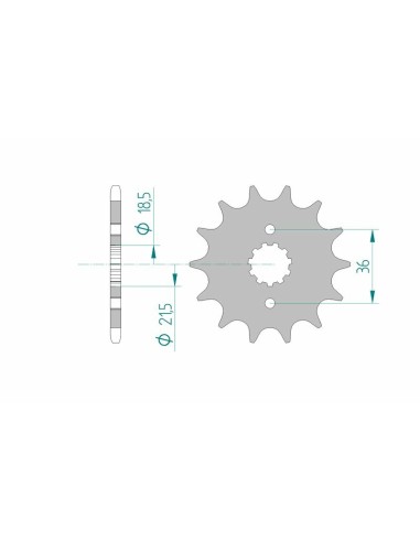 Pinion față standard din oțel AFAM 20304 - 520