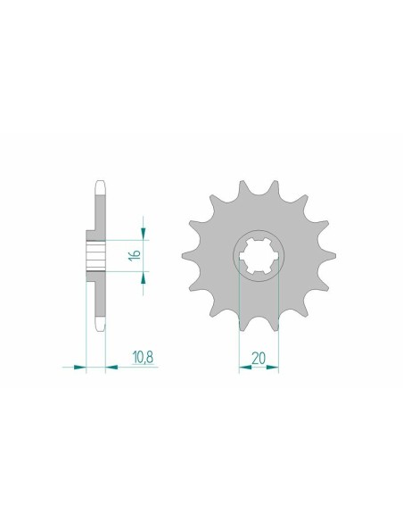 Pinion față standard din oțel AFAM 94213 - 520