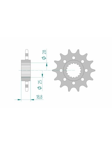 Pinion față standard din oțel AFAM 61601 - 520