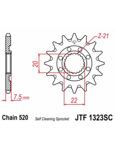 JT SPROCKETS Steel Self-Cleaning...