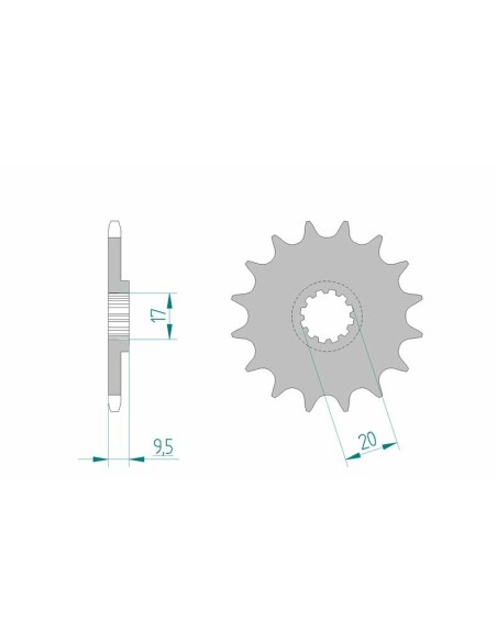 Pinion față standard din oțel AFAM 94120 - 420