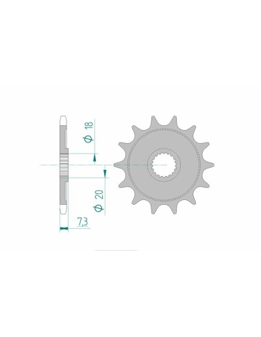 Pinion față standard din oțel AFAM 20206 - 520