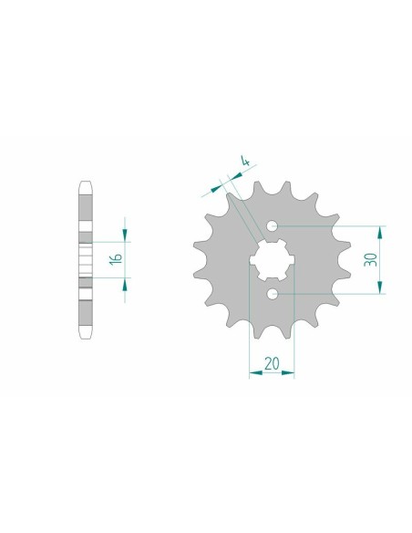 Pinion față standard din oțel AFAM 24200 - 428