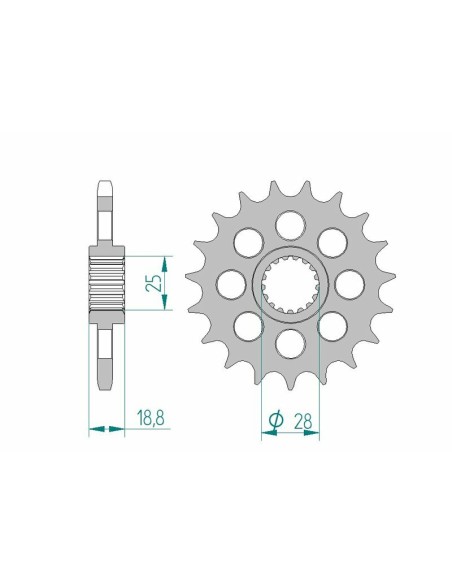 Pinion față standard din oțel AFAM 61602 - 525