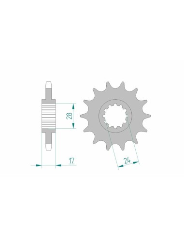 Pinion față standard din oțel AFAM 20515 - 525