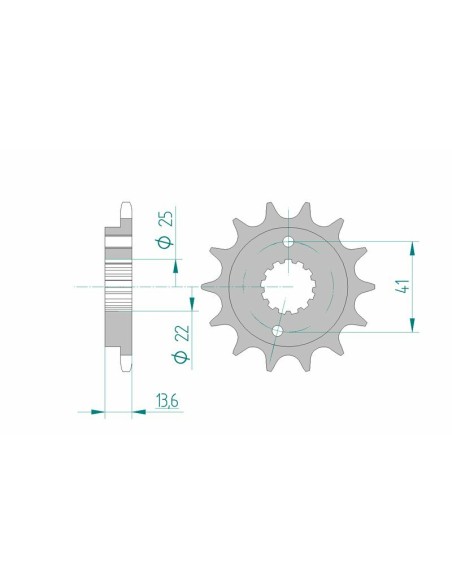 Pinion față standard din oțel AFAM 20517 - 520