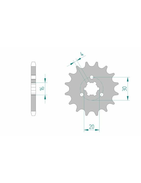Pinion față standard din oțel AFAM 33200 - 428