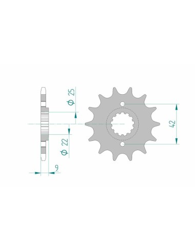 Pinion față standard din oțel AFAM 24502 - 520