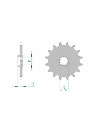 Pinion față standard din oțel AFAM 58102 - 420