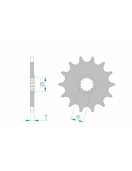 Pinion față standard din oțel AFAM 94109 - 420