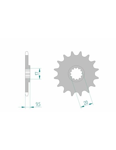 Pinion față standard din oțel AFAM 94120 - 420