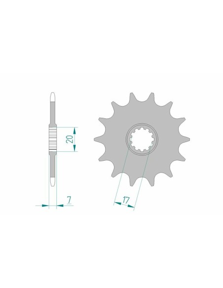 AFAM Steel Standard Front Sprocket 94107 - 415
