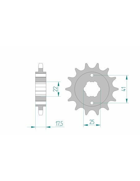 Pinion față standard din oțel AFAM 20513 - 525