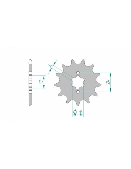 Pinion față standard din oțel AFAM 49102 - 420