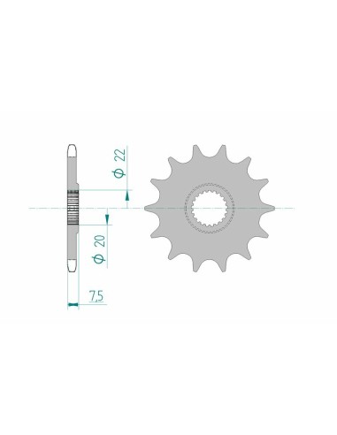 Pinion frontală cu autocurățare din oțel AFAM 20210 - 520