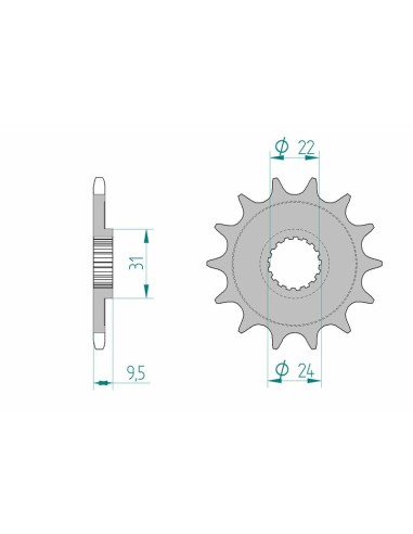 AFAM Steel Self-Cleaning Front Sprocket 22406 - 520