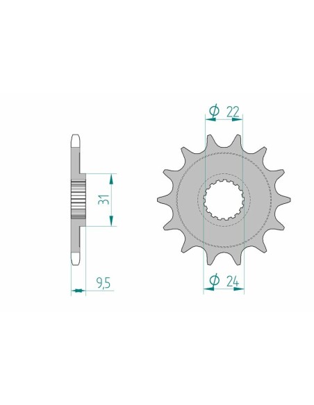 Pinion frontal cu autocuratare din otel AFAM 22406 - 520