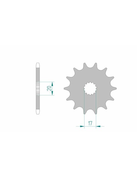 Pinion frontal cu autocuratare din otel AFAM 21203 - 520