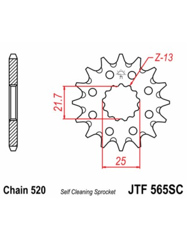 JT SPROCKETS Steel Self-Cleaning...