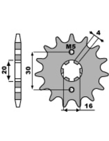 Pinion față standard din oțel PBR 710 - 428