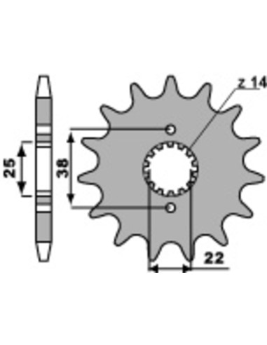 Pinion față standard din oțel PBR 728 - 530