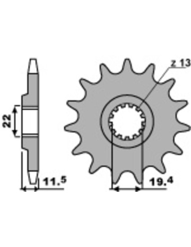 Pinion față standard din oțel PBR 4101 - 428