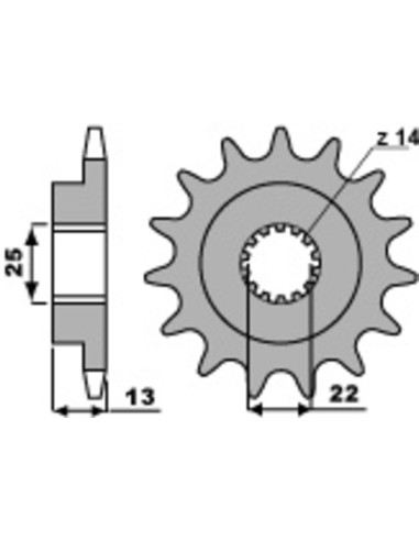 Pinion față standard din oțel PBR 2201 - 525