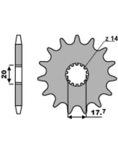 Pinion față standard din oțel PBR 577 - 428