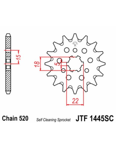 JT SPROCKETS Steel Self-Cleaning...