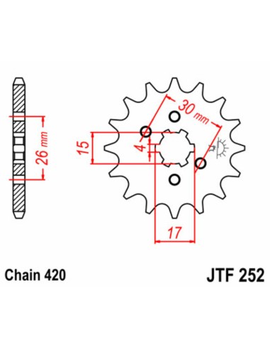 JT SPROCKETS Pinion față standard din... JT SPROCKETS Pinion față standard din...