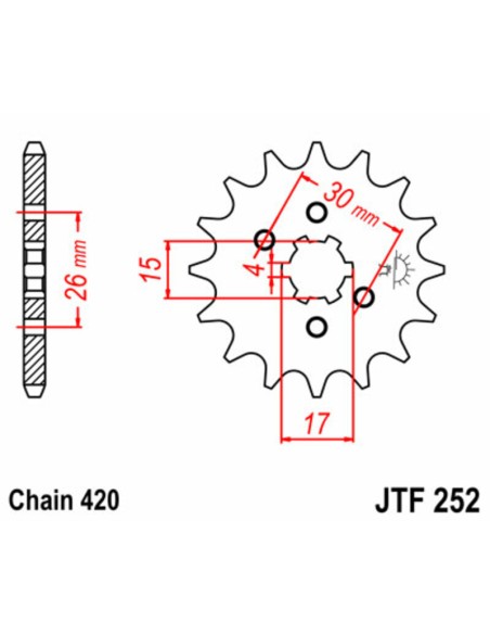 JT SPROCKETS Steel Standard Front Sprocket 252 - 420