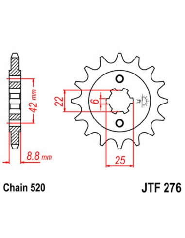 JT SPROCKETS Pinion față standard din...