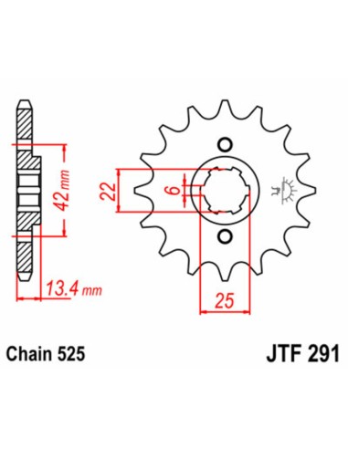 JT SPROCKETS Pinion față standard din...