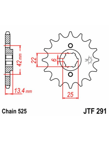 JT SPROCKETS Steel Standard Front Sprocket 291 - 530