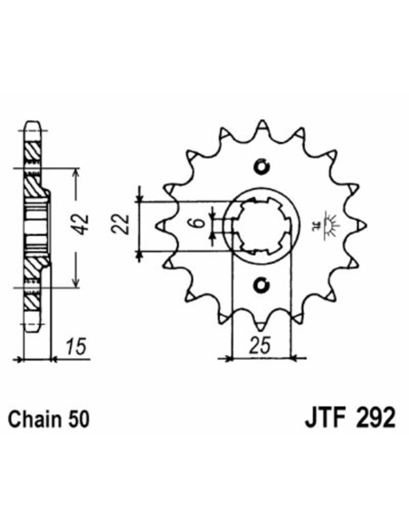 JT SPROCKETS Steel Standard Front Sprocket 292 - 525