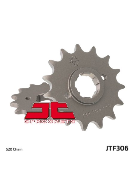 JT SPROCKETS Pinion față standard din oțel 306 - 520
