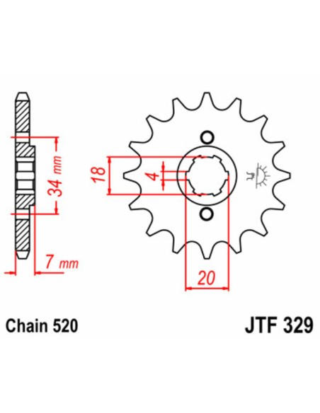 JT SPROCKETS Steel Standard Front Sprocket 329 - 520
