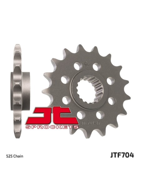 JT SPROCKETS Pinion față standard din oțel 704 - 525