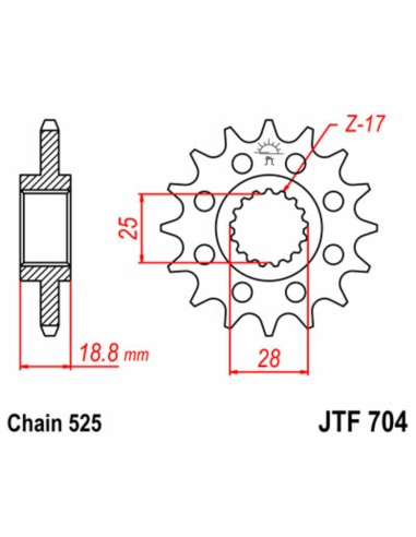 JT SPROCKETS Pinion față standard din...