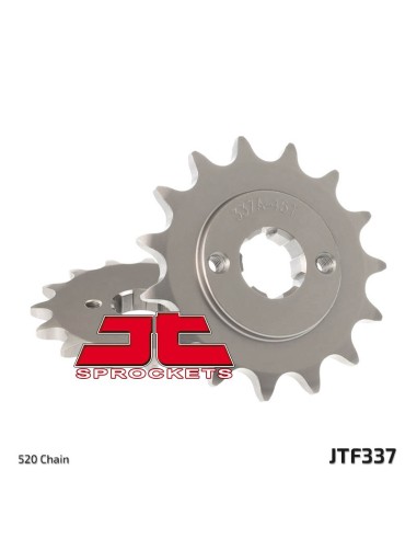 JT SPROCKETS Pinion față standard din oțel 337 - 520