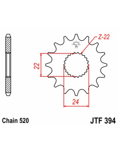 JT SPROCKETS Pinion față standard din... JT SPROCKETS Pinion față standard din...