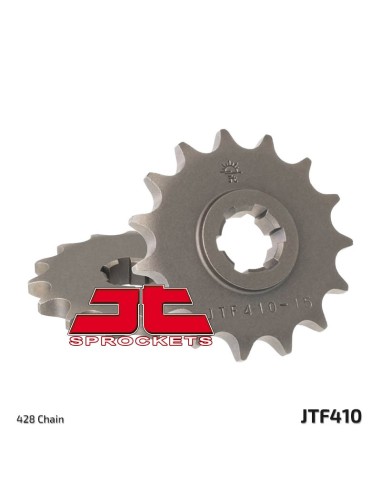 JT SPROCKETS Pinion față standard din oțel 410 - 428