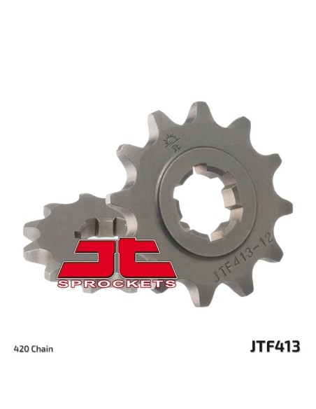 JT SPROCKETS Pinion față standard din oțel 413 - 428