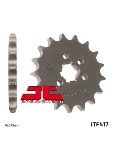 JT SPROCKETS Pinion față standard din oțel 417 - 428