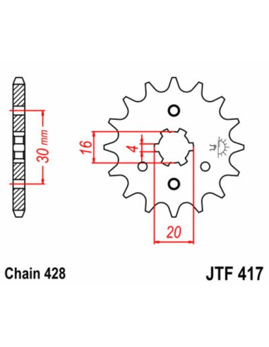 JT SPROCKETS Pinion față standard din...