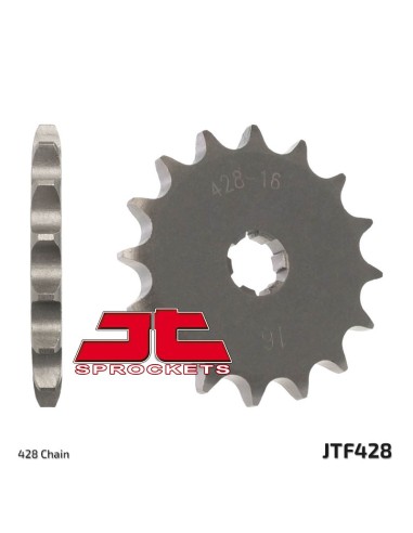 JT SPROCKETS Pinion față standard din oțel 428 - 428