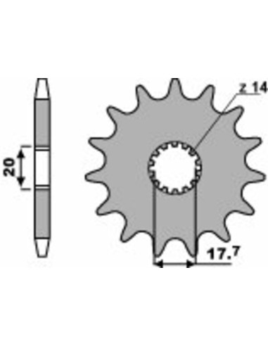 Pinion față standard PBR Racing Steel 440 - 520
