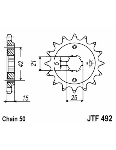JT SPROCKETS Pinion față standard din... JT SPROCKETS Pinion față standard din...